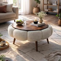 Măsuţă cafea Hanah Home Papatya 60 White Walnut imaginea #2 — magazin online Desire.md