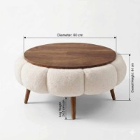 Măsuţă cafea Hanah Home Papatya 60 White Walnut imaginea #4 — magazin online Desire.md