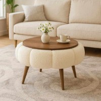 Măsuţă cafea Hanah Home Papatya 60 Cream Walnut imaginea #2 — magazin online Desire.md