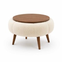 Măsuţă cafea Hanah Home Papatya 60 Cream Walnut imaginea #3 — magazin online Desire.md