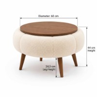 Măsuţă cafea Hanah Home Papatya 60 Cream Walnut imaginea #4 — magazin online Desire.md