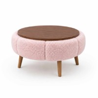 Măsuţă cafea Hanah Home Papatya 60 Pink Walnut imaginea #2 — magazin online Desire.md