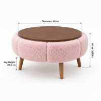 Măsuţă cafea Hanah Home Papatya 60 Pink Walnut imaginea #3 — magazin online Desire.md