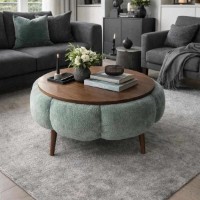 Măsuţă cafea Hanah Home Papatya 60 Green Walnut imaginea #2 — magazin online Desire.md