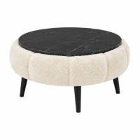 Măsuţă cafea Hanah Home Papatya 60 Cream Black Marble imaginea #2 — magazin online Desire.md