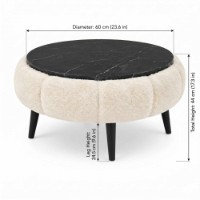 Măsuţă cafea Hanah Home Papatya 60 Cream Black Marble imaginea #3 — magazin online Desire.md