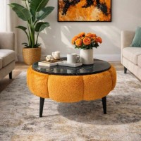 Măsuţă cafea Hanah Home Papatya 60 Orange Black Marble imaginea #2 — magazin online Desire.md