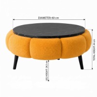 Măsuţă cafea Hanah Home Papatya 60 Orange Black Marble imaginea #4 — magazin online Desire.md