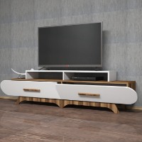 Comodă TV Hanah Home Flora Walnut White