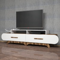 Comodă TV Hanah Home Flora Walnut White imaginea #2 — magazin online Desire.md