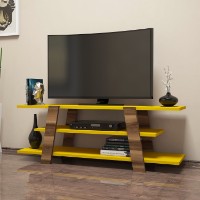 Comodă TV Hanah Home Flower Walnut Yellow
