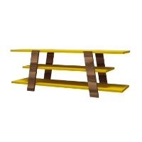 Comodă TV Hanah Home Flower Walnut Yellow imaginea #3 — magazin online Desire.md