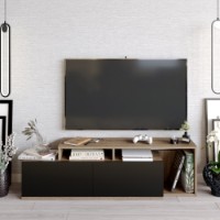 Comodă TV Hanah Home Nexera Walnut Black imaginea #2 — magazin online Desire.md