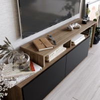 Comodă TV Hanah Home Nexera Walnut Black imaginea #3 — magazin online Desire.md