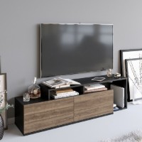 Comodă TV Hanah Home Nexera Black Walnut