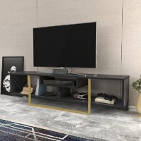 Comodă TV Hanah Home Asal 150 Black Gold imaginea #3 — magazin online Desire.md