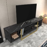 Comodă TV Hanah Home Asal 150 Black Gold imaginea #4 — magazin online Desire.md