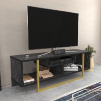 Comodă TV Hanah Home Asal 120 Black Gold imaginea #2 — magazin online Desire.md