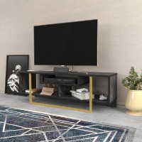 Comodă TV Hanah Home Asal 120 Black Gold imaginea #3 — magazin online Desire.md