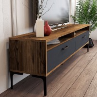 Comodă TV Hanah Home Istanbul 2 Walnut Anthracite imaginea #4 — magazin online Desire.md