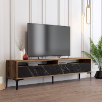 Comodă TV Hanah Home Istanbul 2 Walnut Black Marble imaginea #3 — magazin online Desire.md
