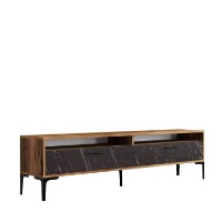 Comodă TV Hanah Home Istanbul 2 Walnut Black Marble imaginea #5 — magazin online Desire.md