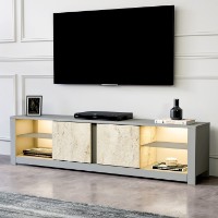 Comodă TV Hanah Home Aydos Grey Travertine