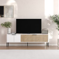 Comodă TV Hanah Home Noah White Rattan