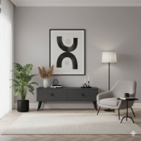 Comodă TV Hanah Home Mona 120 Anthracite imaginea #3 — magazin online Desire.md