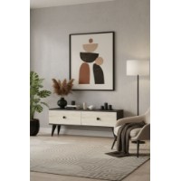 Comodă TV Hanah Home Mona 120 Anthracite Travertine imaginea #2 — magazin online Desire.md
