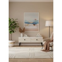 Comodă TV Hanah Home Mona 120 White Travertine imaginea #2 — magazin online Desire.md