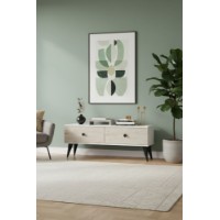 Comodă TV Hanah Home Mona 120 White Travertine imaginea #3 — magazin online Desire.md