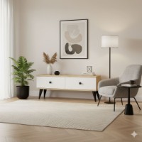 Comodă TV Hanah Home Mona 120 Sapphire Oak White imaginea #1 — magazin online Desire.md