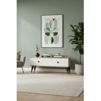 Comodă TV Hanah Home Mona 120 Sapphire Oak White imaginea #3 — magazin online Desire.md