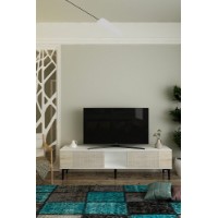 Comodă TV Hanah Home Corsa 150 White Travertine