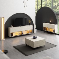 Тумба под ТВ Hanah Home Ekol Down Travertine фото №5 — интернет-магазин Desire.md