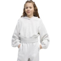 Детская толстовка Puma Ess Relaxed Croppedoon Sleeve White Glow Heather, s.152 фото №3 — интернет-магазин Desire.md