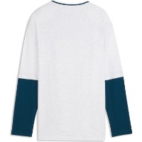 Hanorac copii Puma Mid90s Layered Long Sleeve White Glow Heather, s.176 imaginea #2 — magazin online Desire.md
