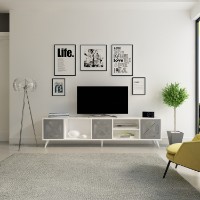 Comodă TV Hanah Home Sinef White Anthracite