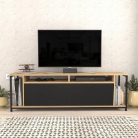 Comodă TV Hanah Home Omar Oak Black