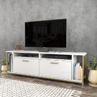 Comodă TV Hanah Home Omar White Gold imaginea #3 — magazin online Desire.md