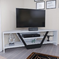 Comodă TV Hanah Home Sares White Black imaginea #2 — magazin online Desire.md