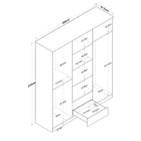 Dulap Rani BA113 Walnut White imaginea #7 — magazin online Desire.md