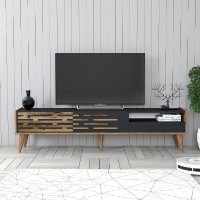 Comodă TV Hanah Home Valensiya Walnut Anthracite