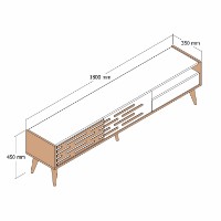 Comodă TV Hanah Home Valensiya Walnut Anthracite imaginea #3 — magazin online Desire.md