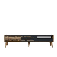 Comodă TV Hanah Home Valensiya Walnut Anthracite imaginea #4 — magazin online Desire.md