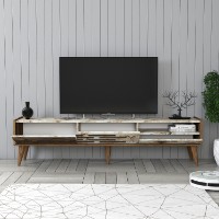 Comodă TV Hanah Home Valensiya Walnut White Marble imaginea #2 — magazin online Desire.md