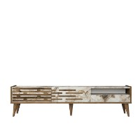 Comodă TV Hanah Home Valensiya Walnut White Marble imaginea #4 — magazin online Desire.md