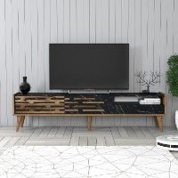 Comodă TV Hanah Home Valensiya Walnut Black Marble