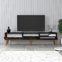 Comodă TV Hanah Home Valensiya Walnut Black Marble imaginea #2 — magazin online Desire.md